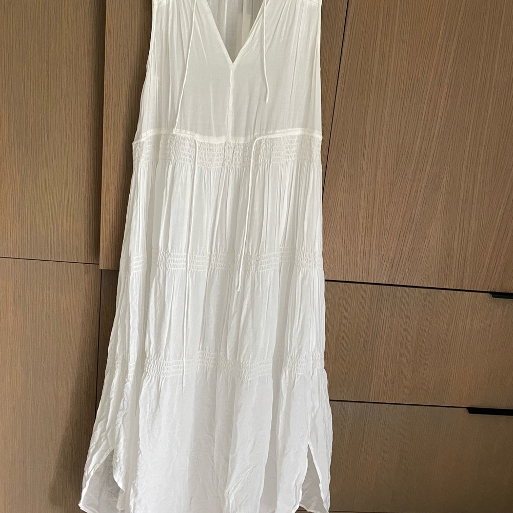 NWT James Perse White Ruched dress